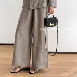 N16 Moon Leigh Glitter Dew Linen Old Money Style Linen Pants for Women